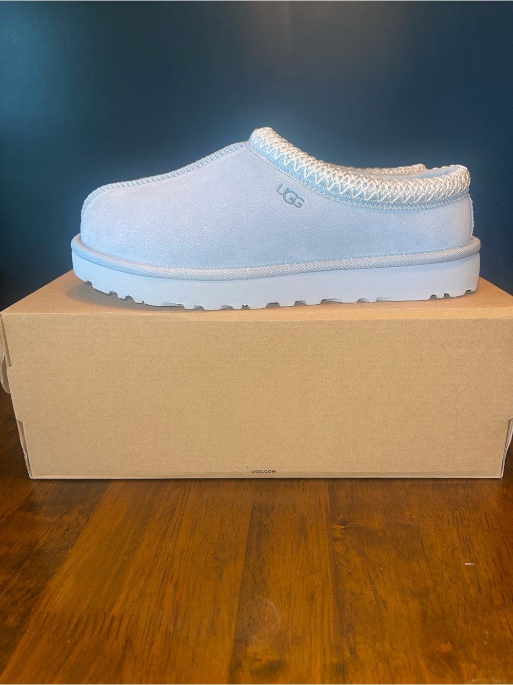 Brand New UGG Tasman Blue Suede Cozy Slip-On Shoes, 8W